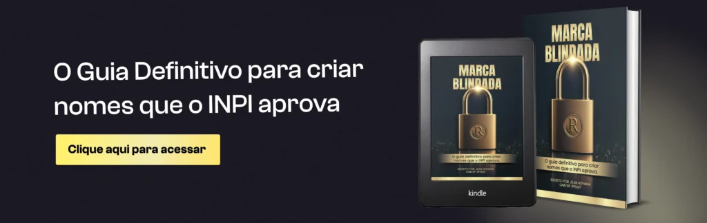 Guia "Marca Blindada" para registrar marcas no INPI, disponível em livro e Kindle.